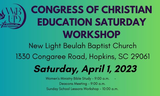 Congress of Christian Education Saturday Workshop – April