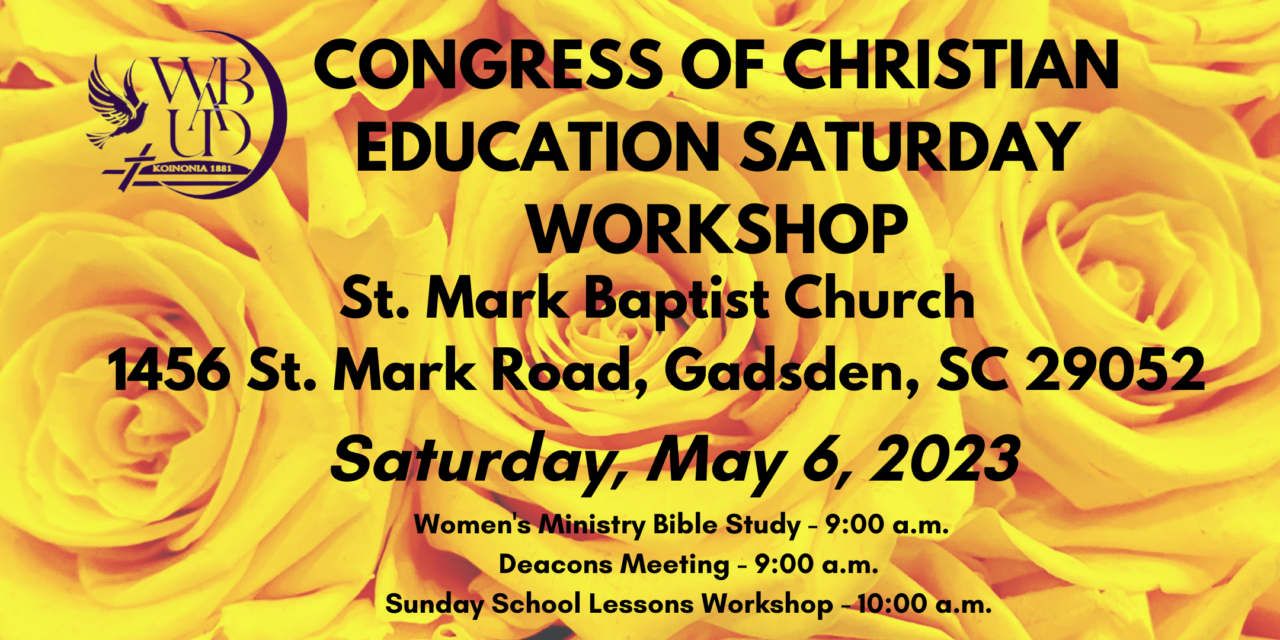 Congress of Christian Education Saturday Workshop – May 2023
