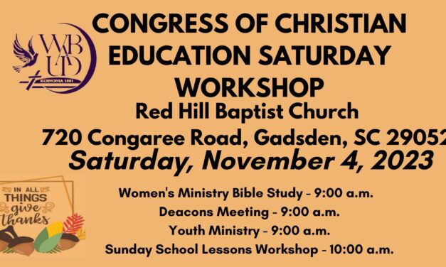 Congress of Christian Education Saturday Workshop – November 2023 