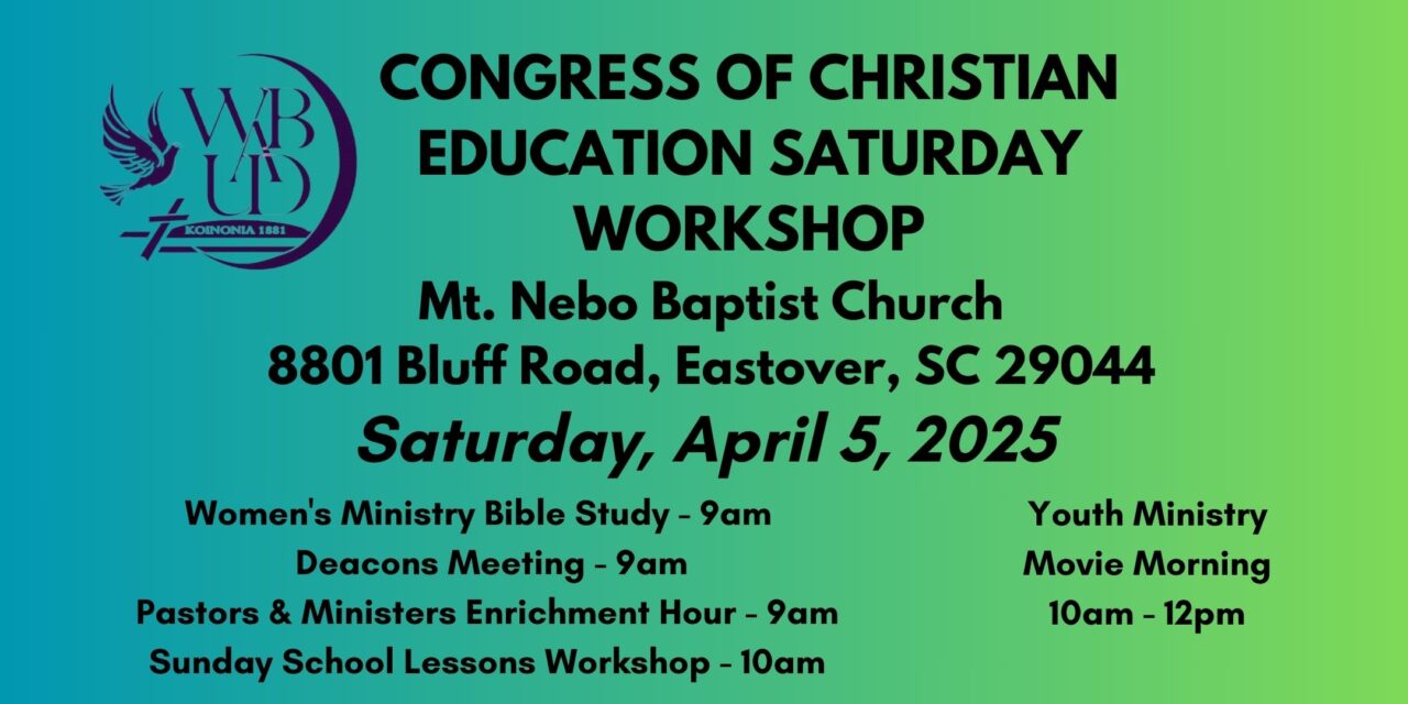 Congress of Christian Education Saturday Workshop – April 5, 2025