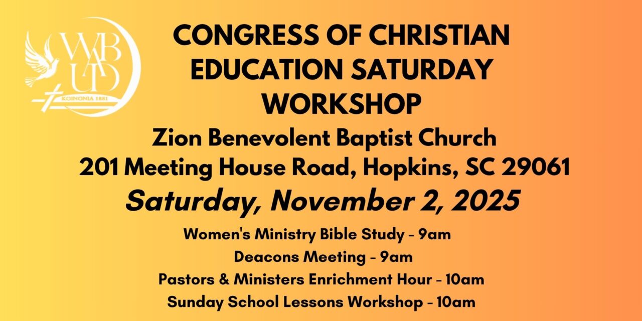 Congress of Christian Education Saturday Workshop – November 2, 2025