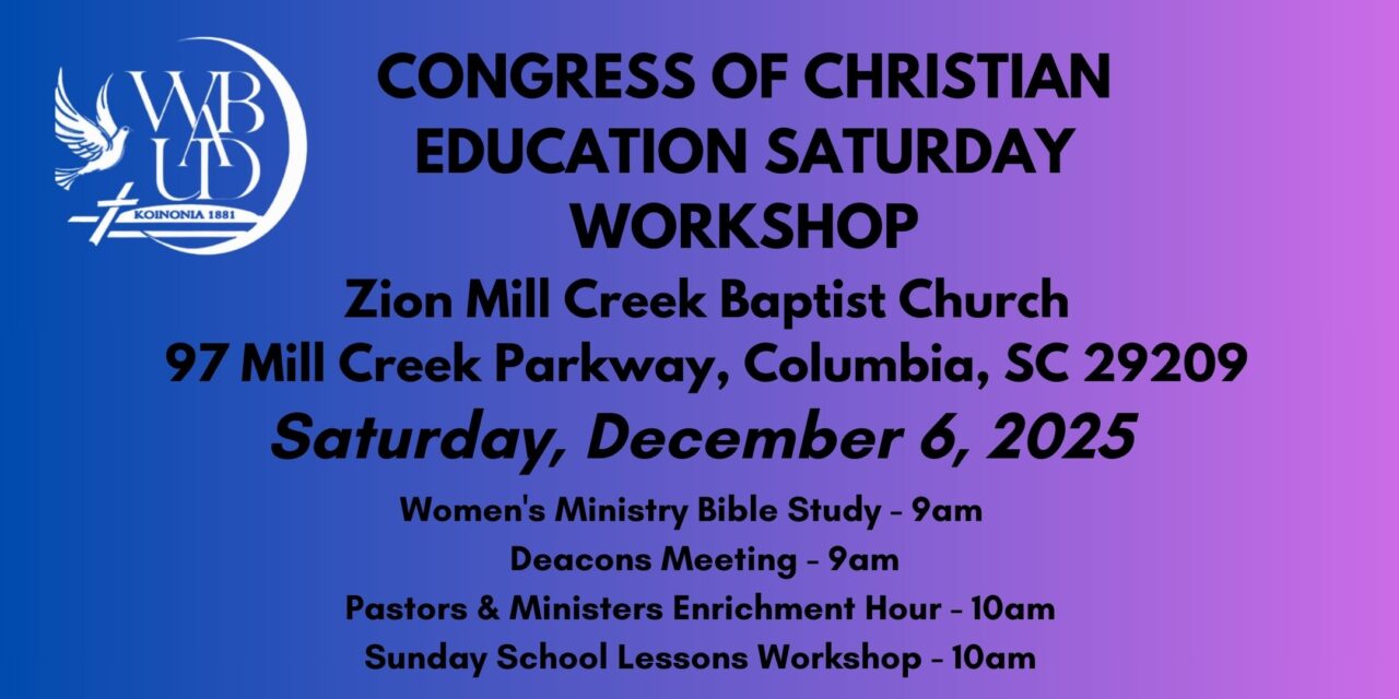 Congress of Christian Education Saturday Workshop – December 6, 2025